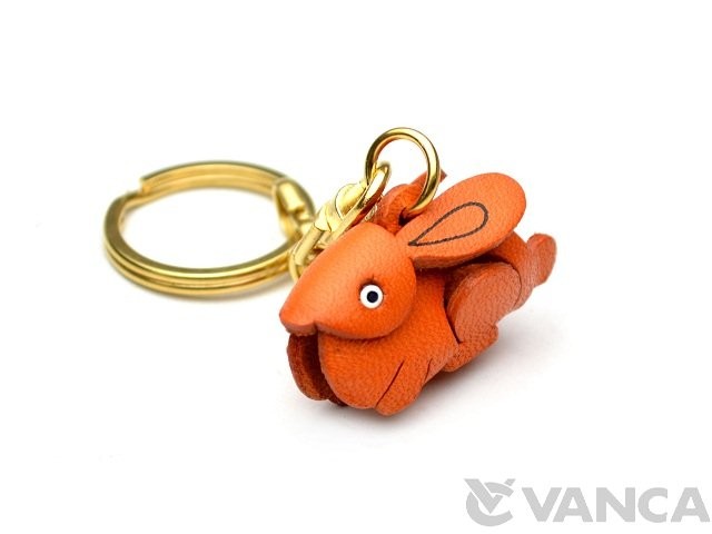 Designer Style Rabbit Faux Leather Keychain & Handmade 