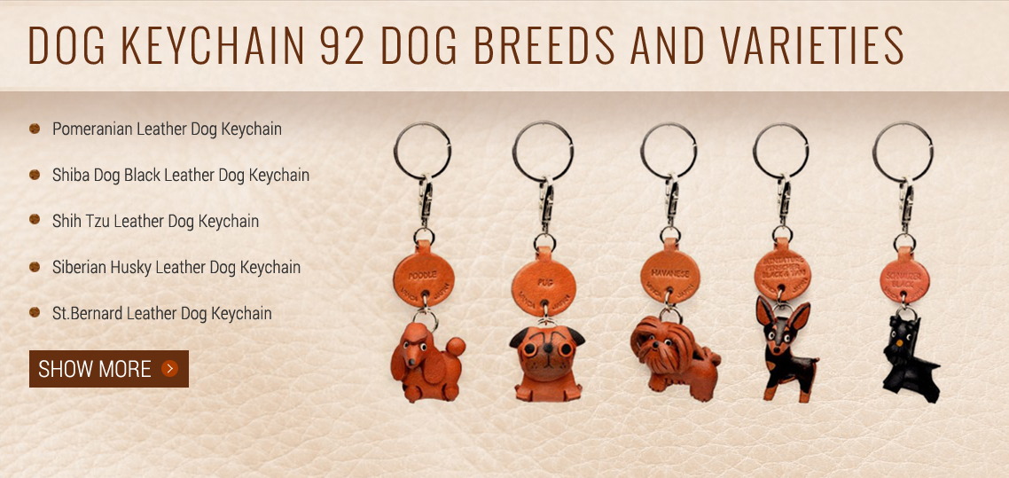 Beagle Leather Dog Bag/Key Ring Charm VANCA Craft-Collectible