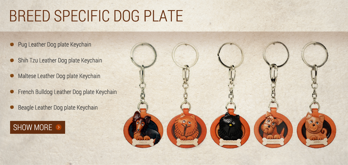 Beagle Leather Dog Bag/Key Ring Charm VANCA Craft-Collectible